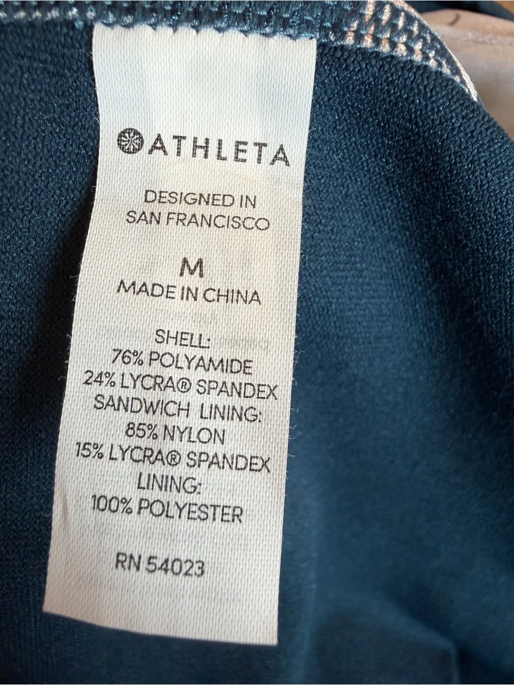 Athleta High-Waisted Floral Swim Bikini Bottoms Size M Navy Blue Bluebell Print